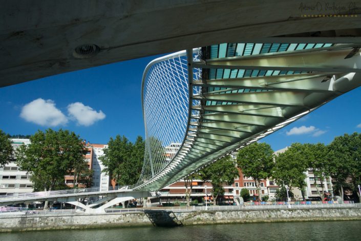 Pasarela Zubizuri en la ria de Bilbao